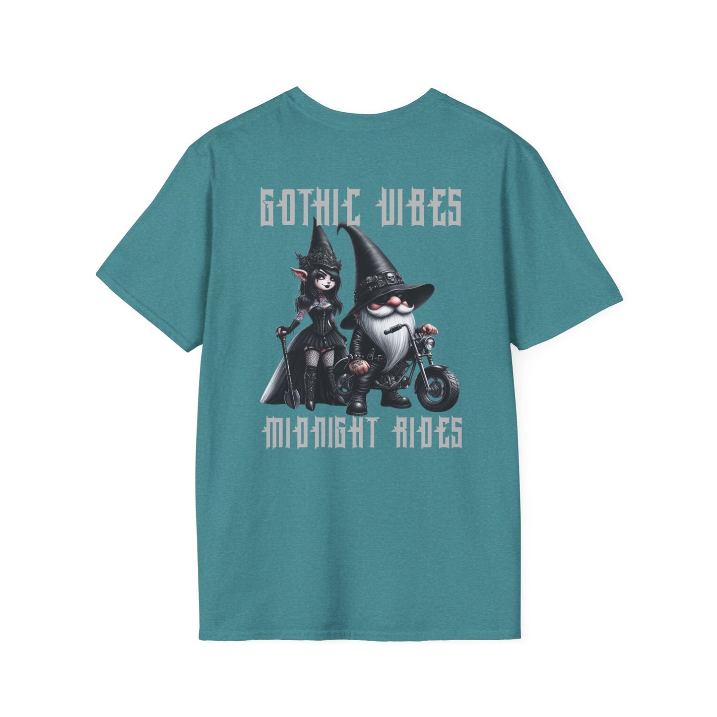 “Gothic Vibes, Midnight Rides” Unisex Softstyle T-Shirt