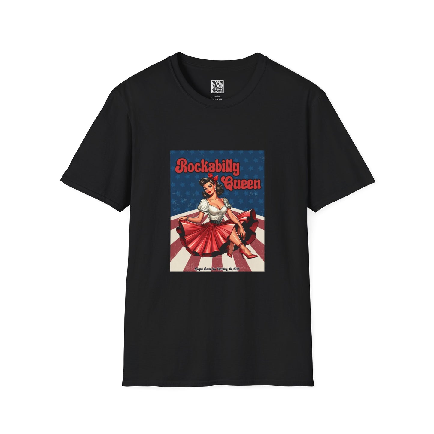 Rockabilly Queen Unisex Softstyle T-Shirt - Retro Vintage Design