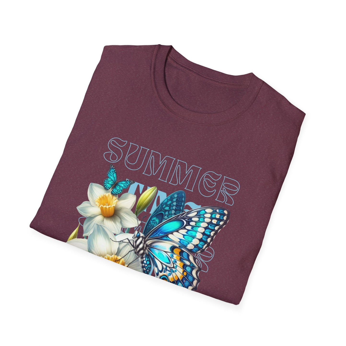 Celebrate the Joy of Summer with Our Butterfly Blooms Unisex Softstyle T-Shirt