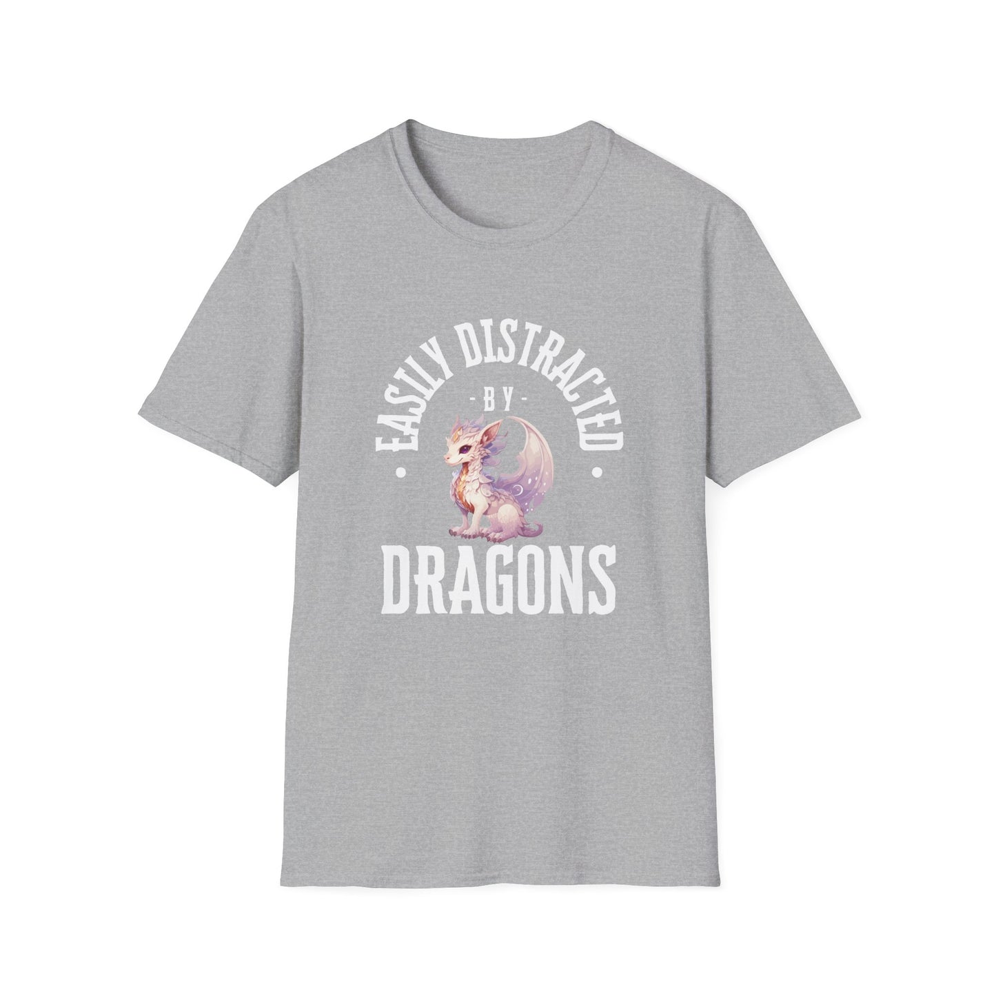 Easily Distracted by Dragons Unisex Softstyle T-Shirt