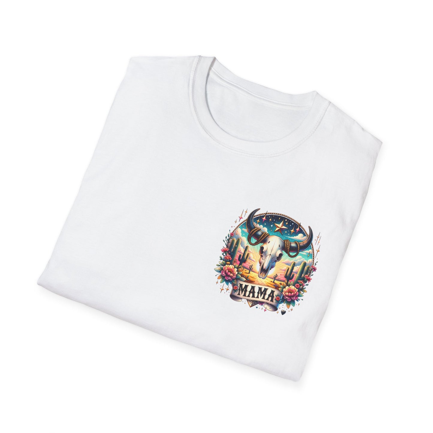“Mama” Bull Skull Unisex Softstyle T-Shirt