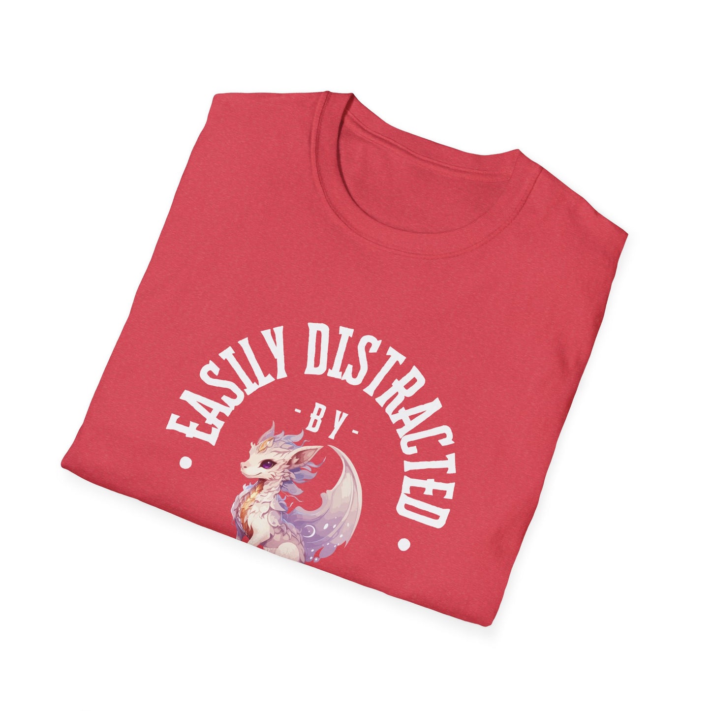 Easily Distracted by Dragons Unisex Softstyle T-Shirt