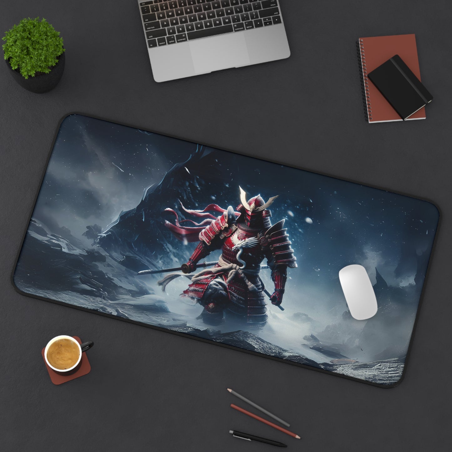 Crimson Resolve Gaming Desk Mat