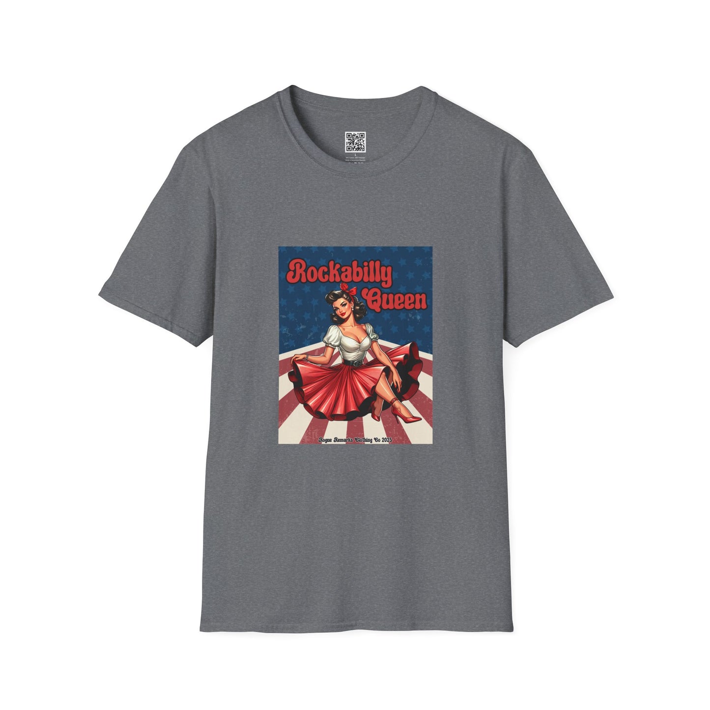 Rockabilly Queen Unisex Softstyle T-Shirt - Retro Vintage Design