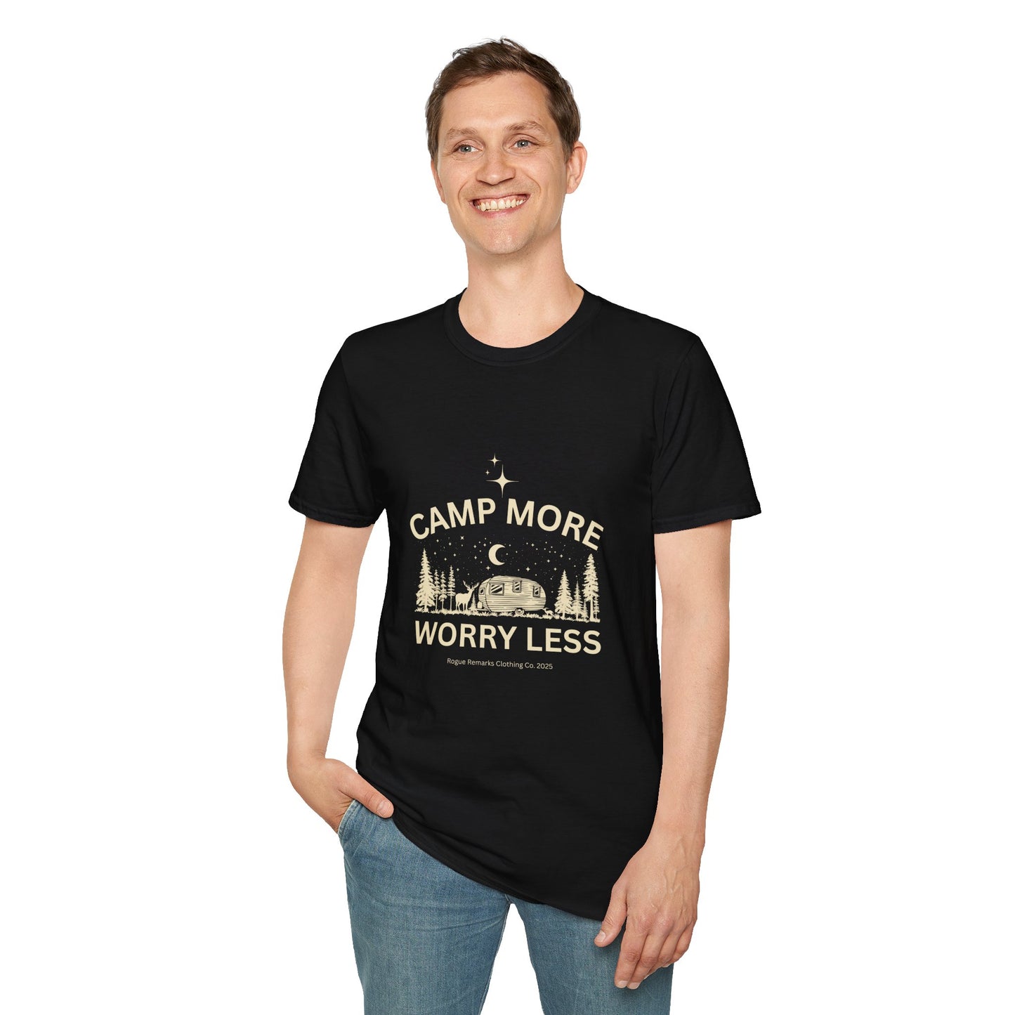 Camp More, Worry Less Tee – Stargazer Edition Unisex T-Shirt