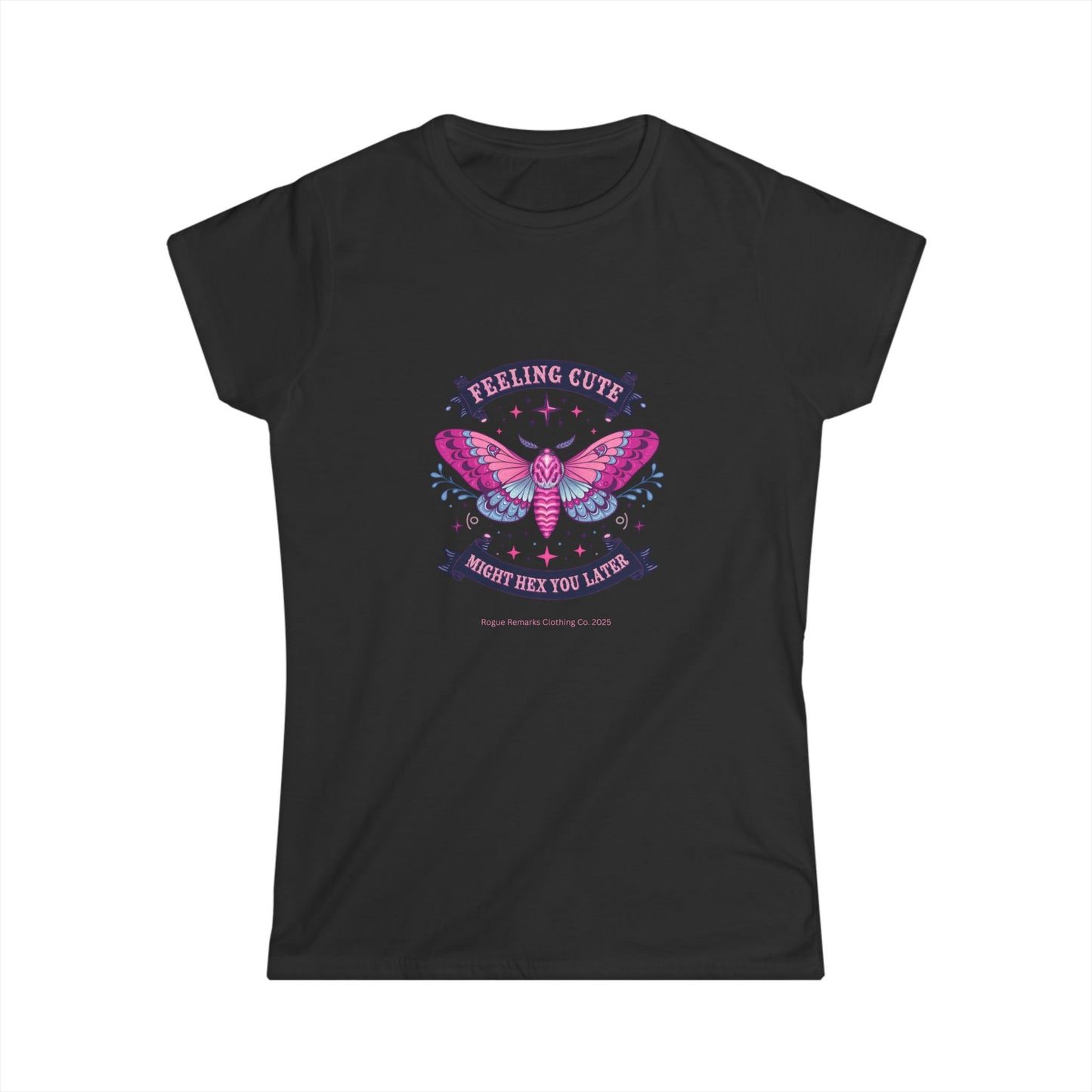Cute Butterfly Women's Softstyle Tee, Feel Cute Shirt, Gift for Her, Casual Tee, Spring Fashion, Everyday Wear