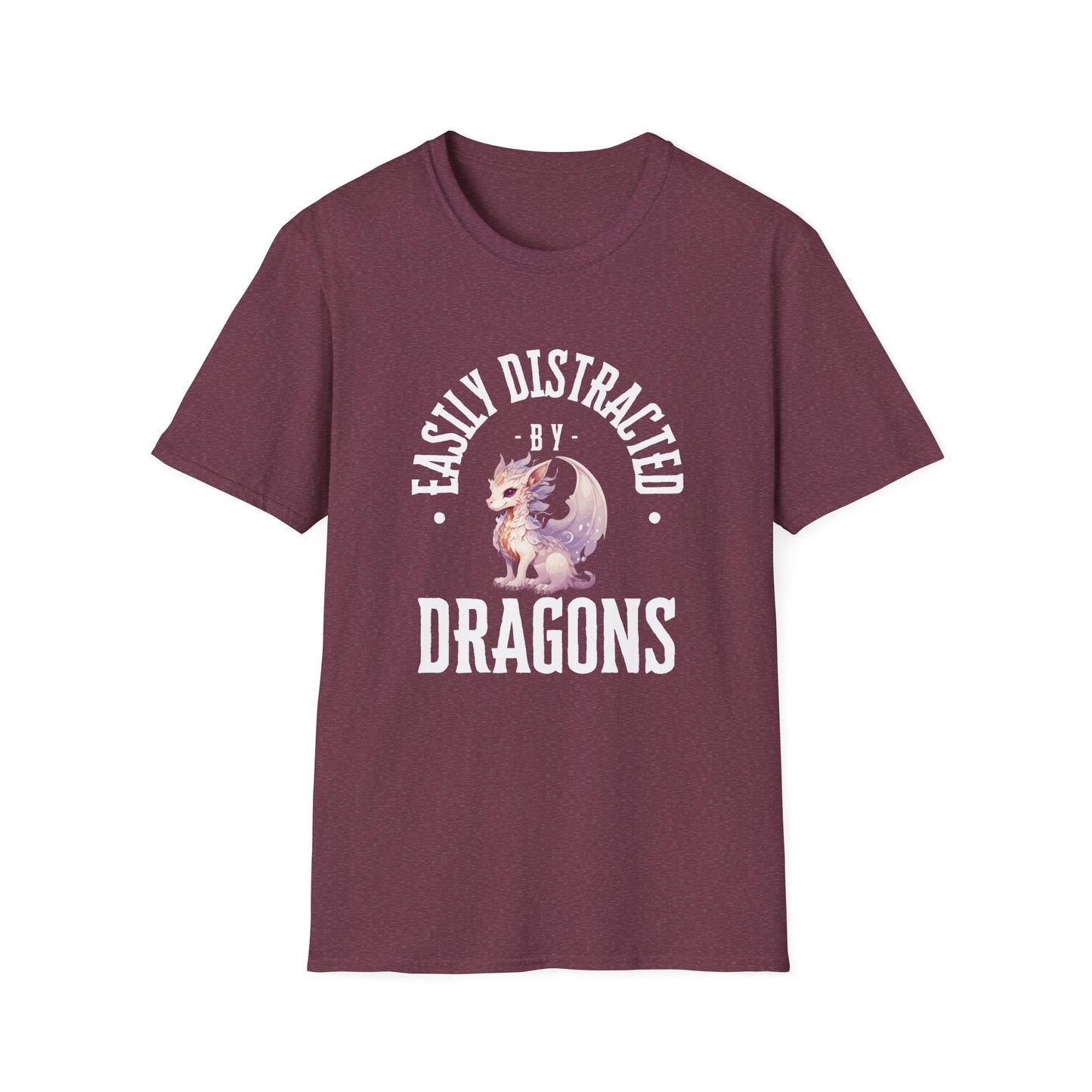Easily Distracted by Dragons Unisex Softstyle T-Shirt