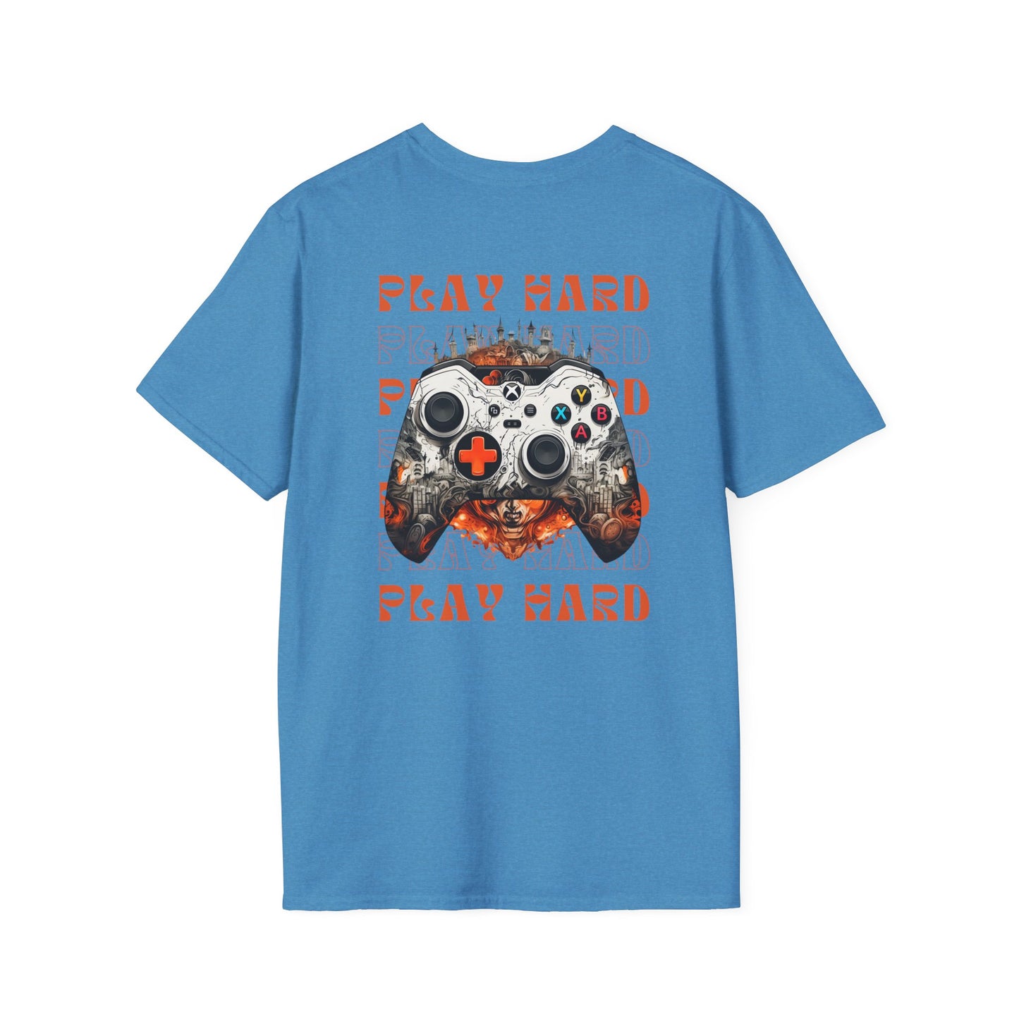 Unleash Your Inner Gamer with Our “Play Hard” Unisex Softstyle T-Shirt
