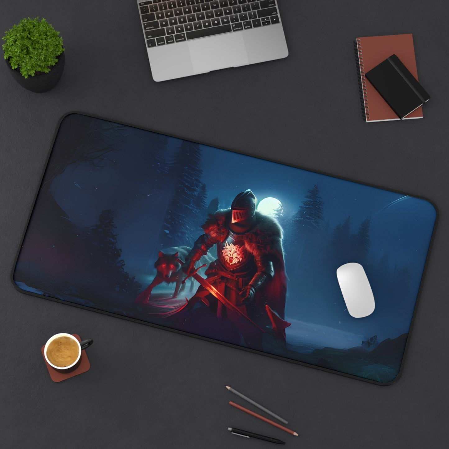 Blood Moon Sentinel Gaming Desk Mat