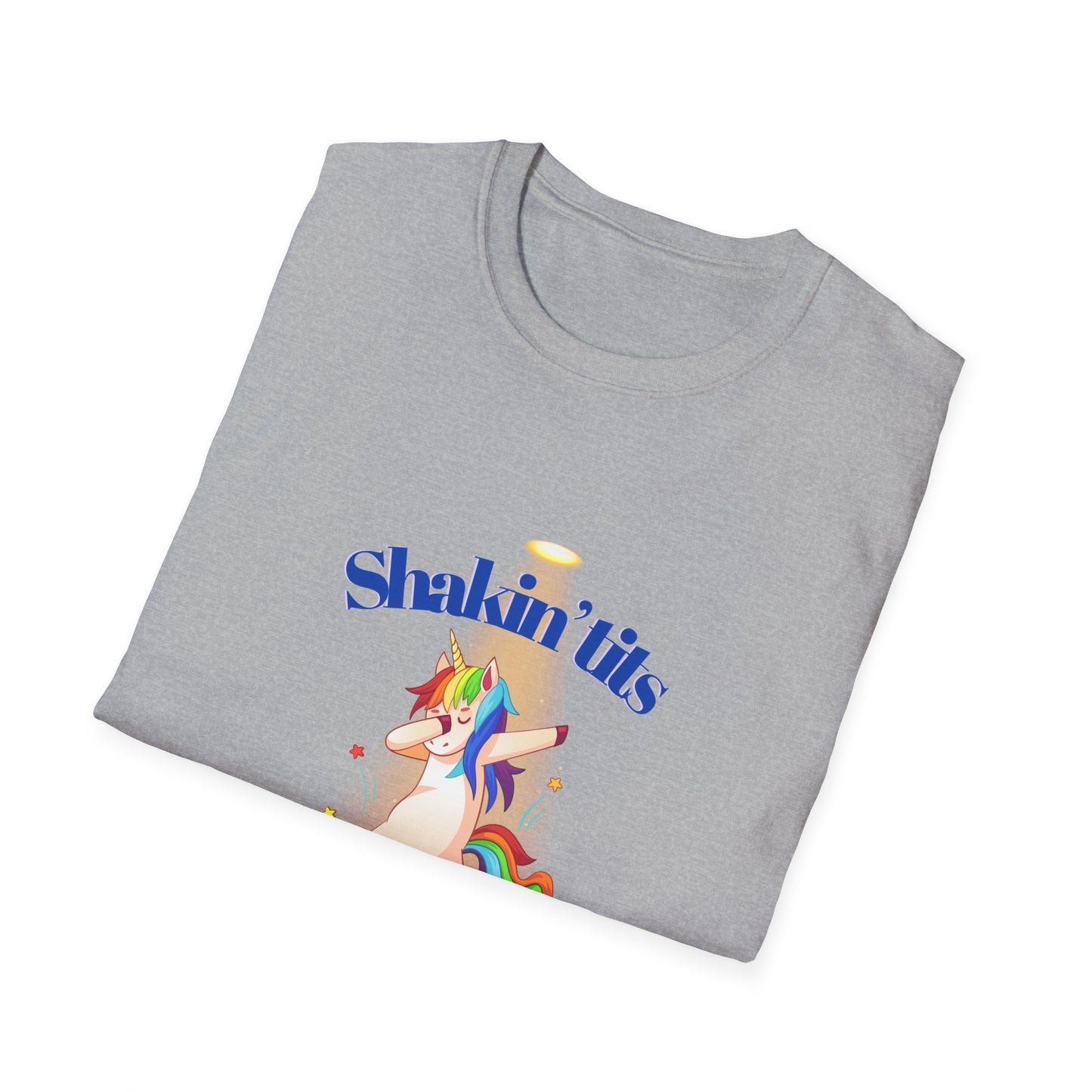 🎉 Shakin’ Tits & Takin’ Tips Unicorn Tee 🦄✨ Unisex Softstyle T-Shirt