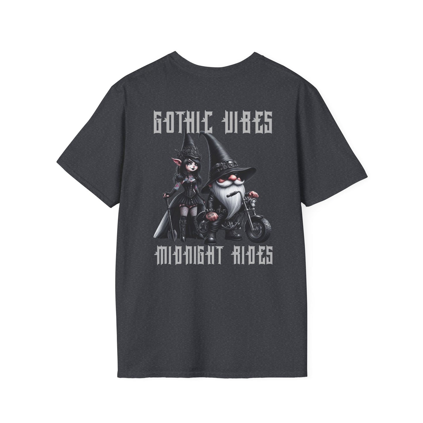 “Gothic Vibes, Midnight Rides” Unisex Softstyle T-Shirt