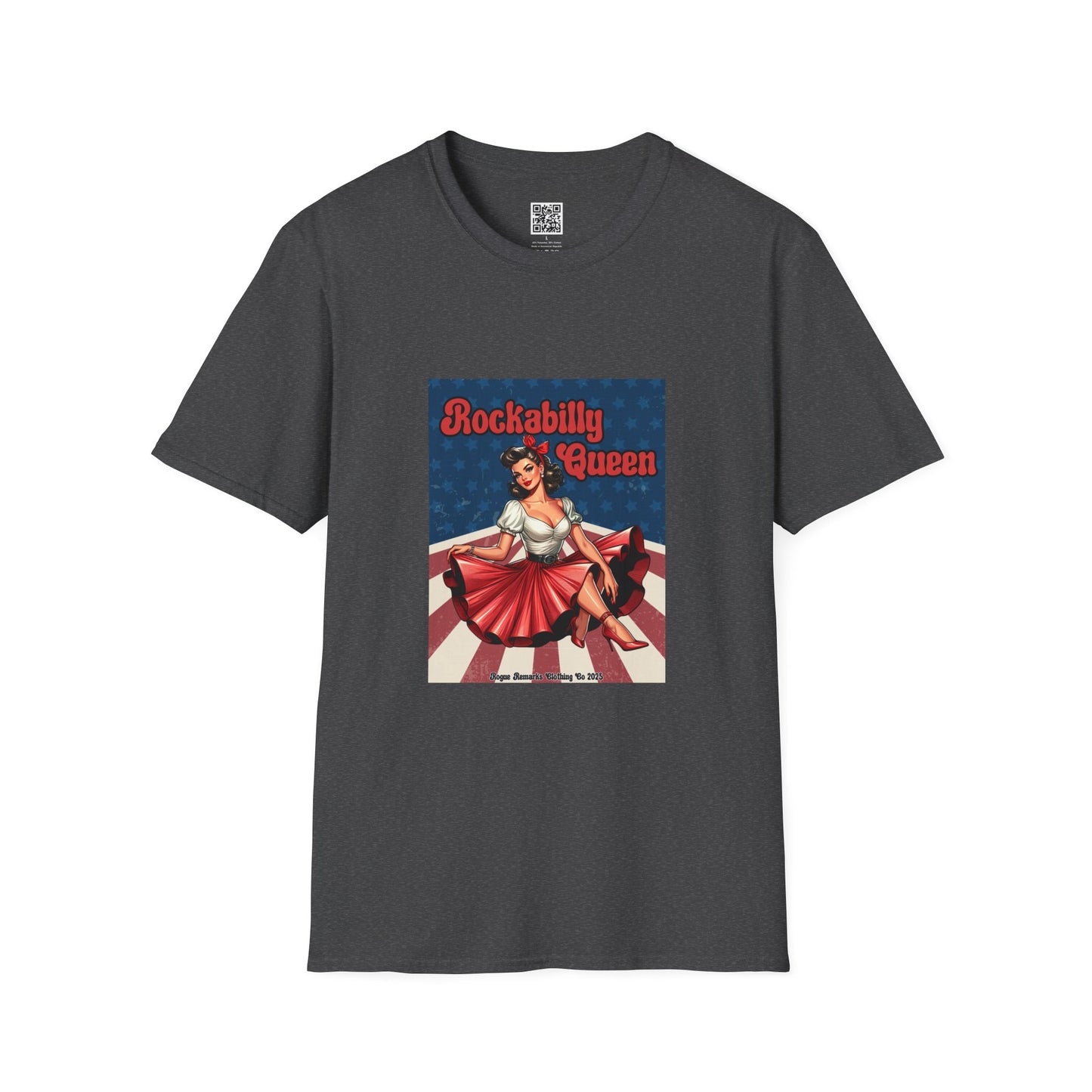 Rockabilly Queen Unisex Softstyle T-Shirt - Retro Vintage Design