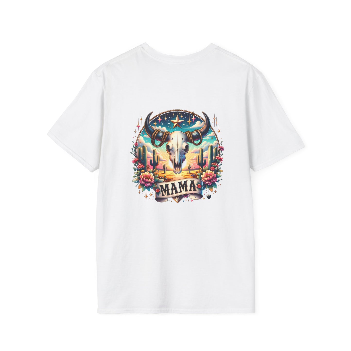 “Mama” Bull Skull Unisex Softstyle T-Shirt