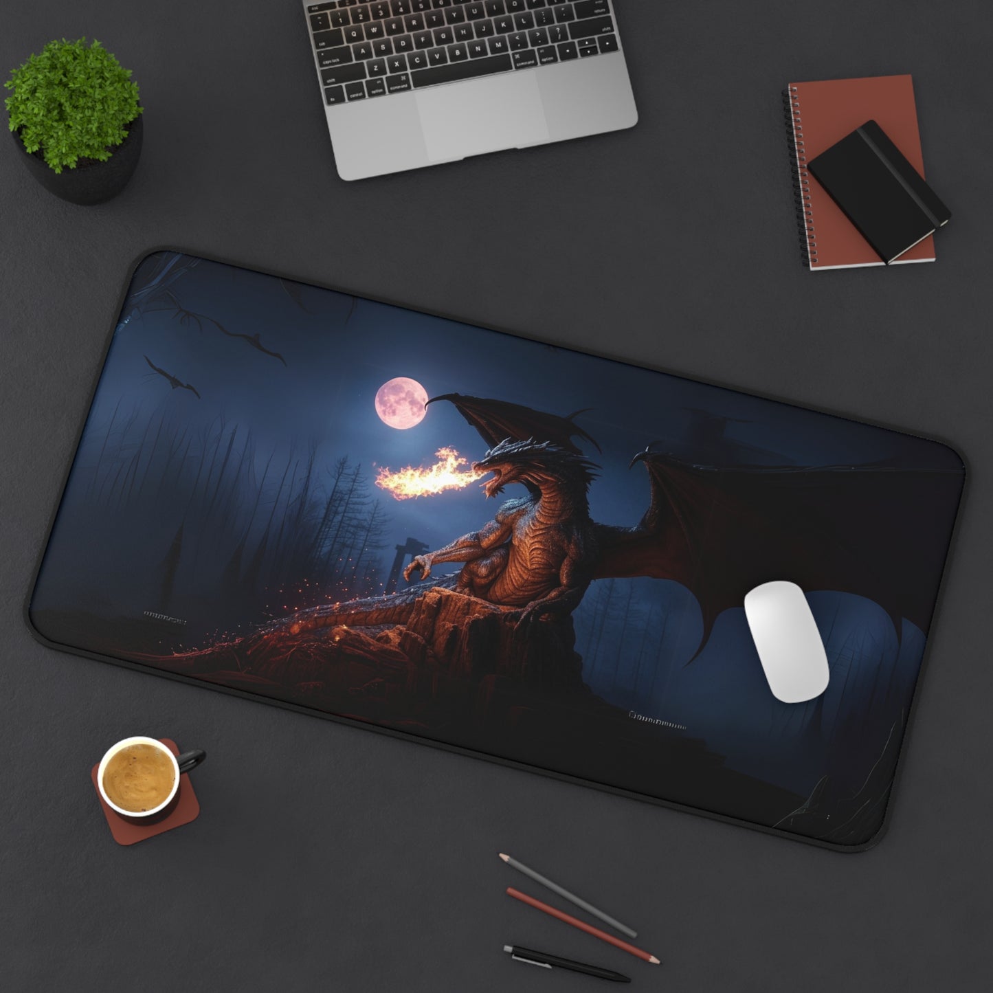 Moonfire Warden Gaming Desk Mat