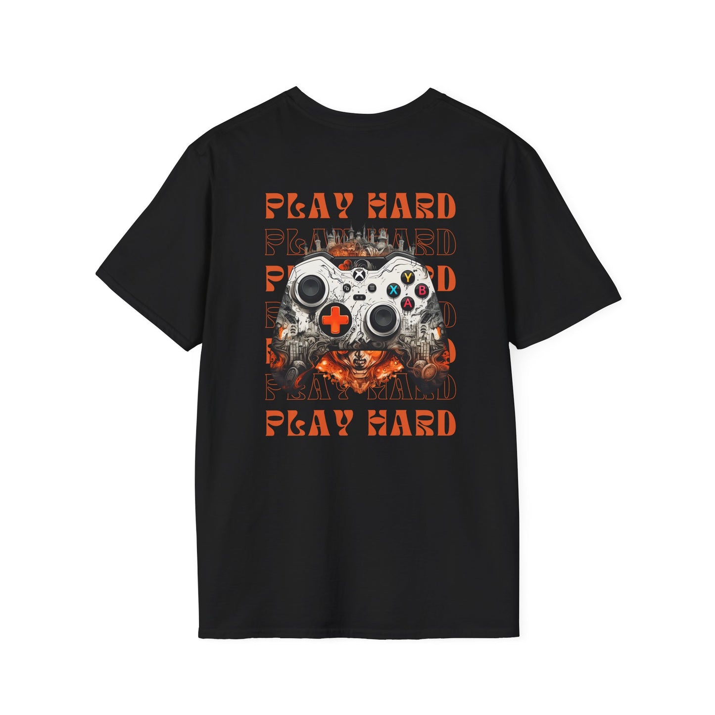 Unleash Your Inner Gamer with Our “Play Hard” Unisex Softstyle T-Shirt