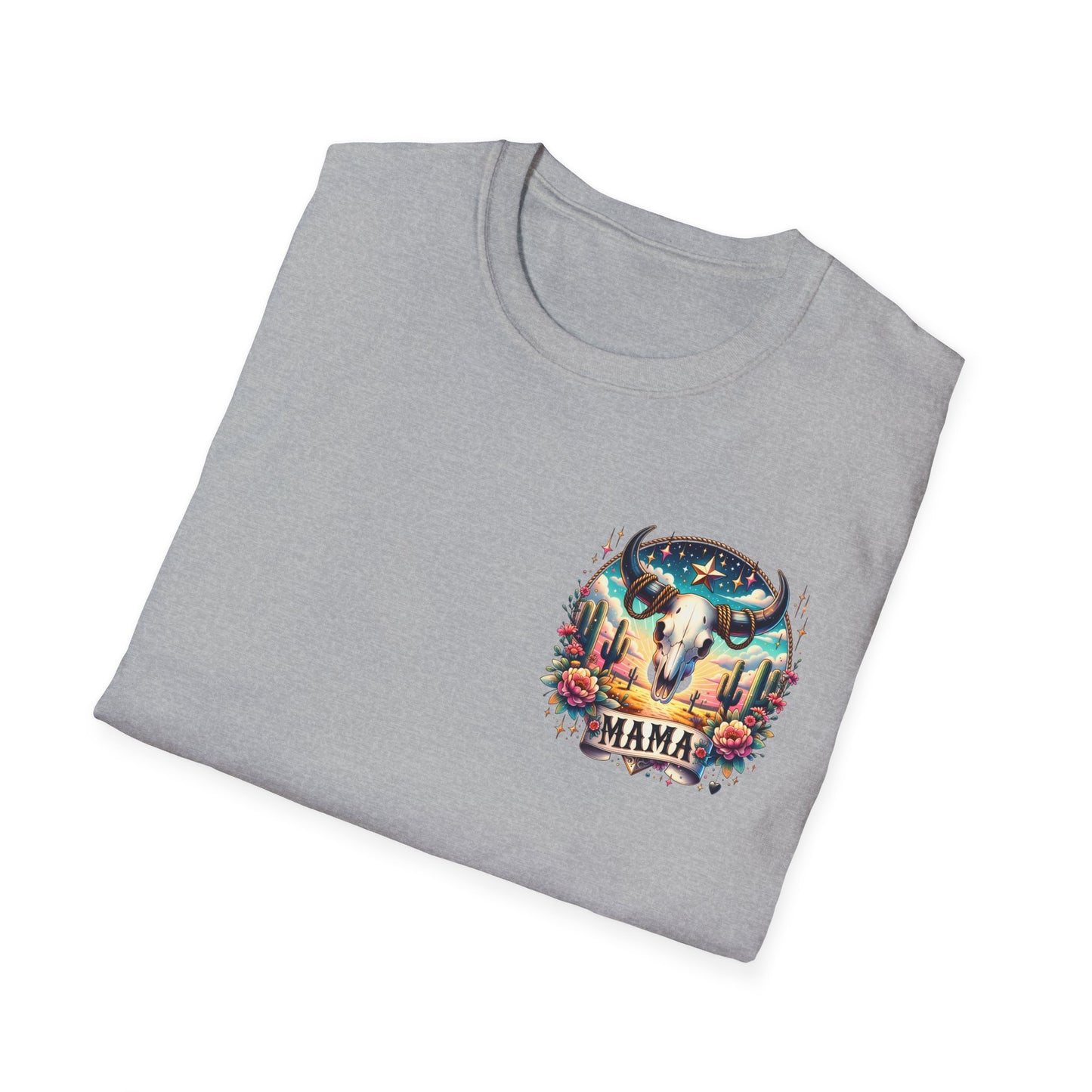 “Mama” Bull Skull Unisex Softstyle T-Shirt