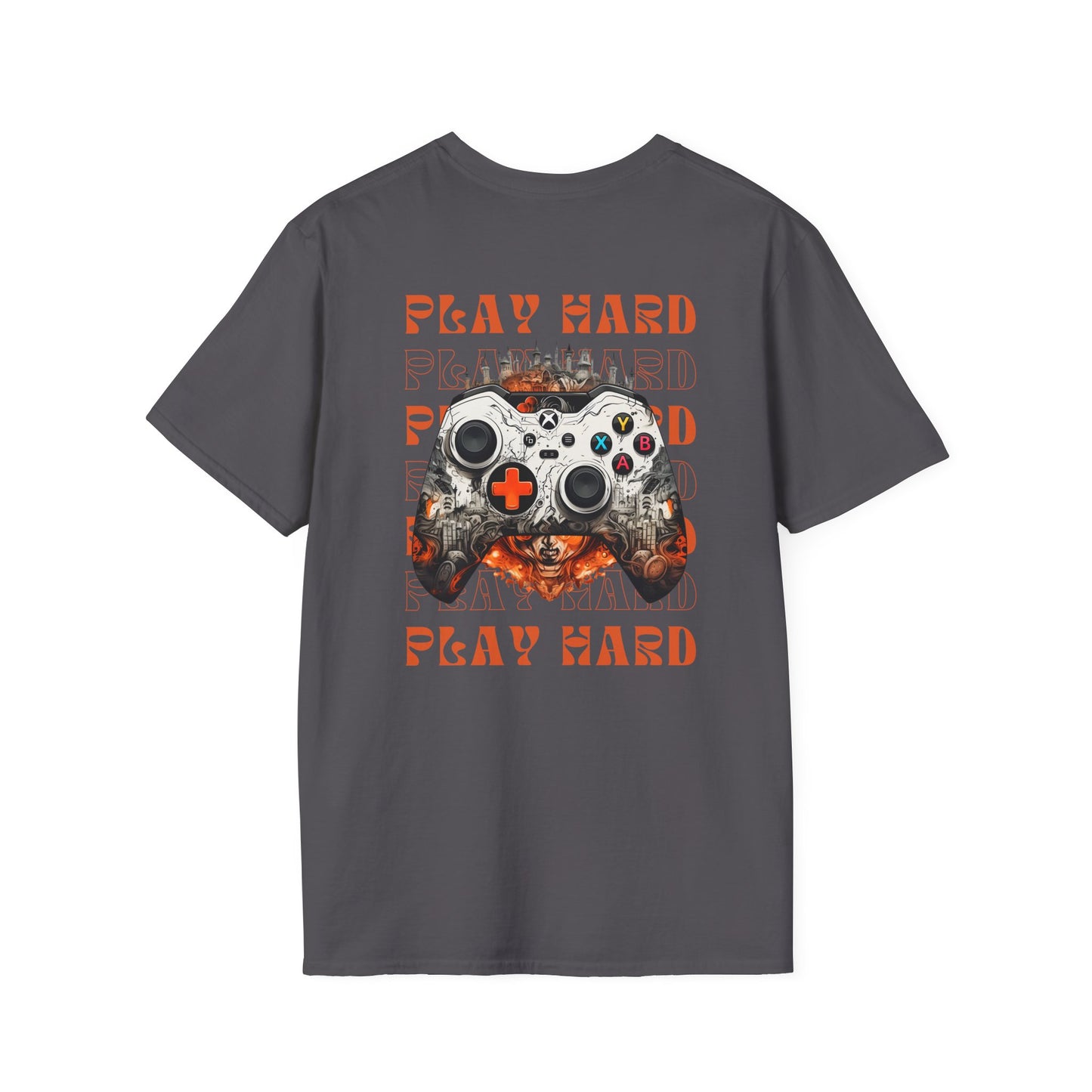 Unleash Your Inner Gamer with Our “Play Hard” Unisex Softstyle T-Shirt