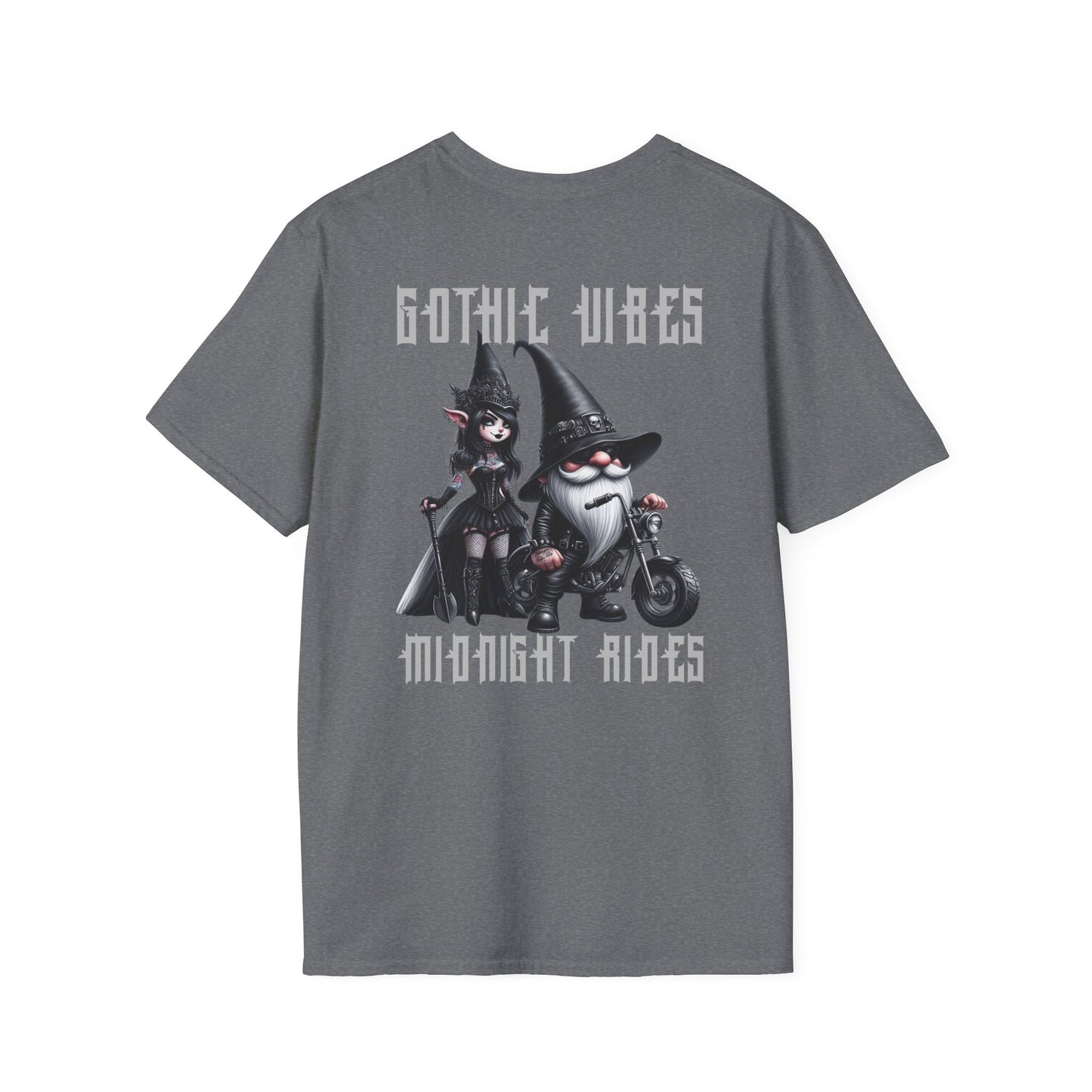 “Gothic Vibes, Midnight Rides” Unisex Softstyle T-Shirt