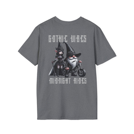 “Gothic Vibes, Midnight Rides” Unisex Softstyle T-Shirt