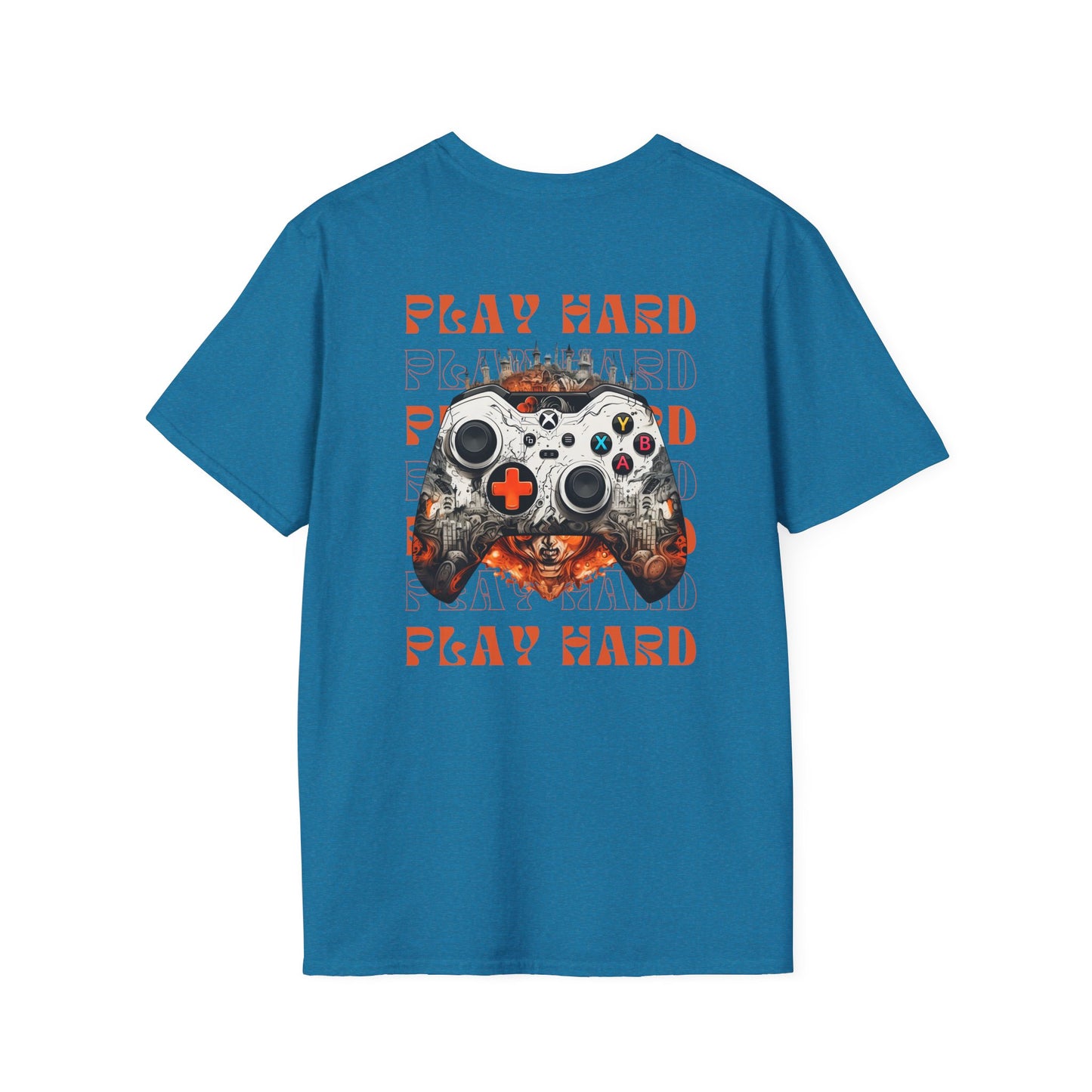 Unleash Your Inner Gamer with Our “Play Hard” Unisex Softstyle T-Shirt
