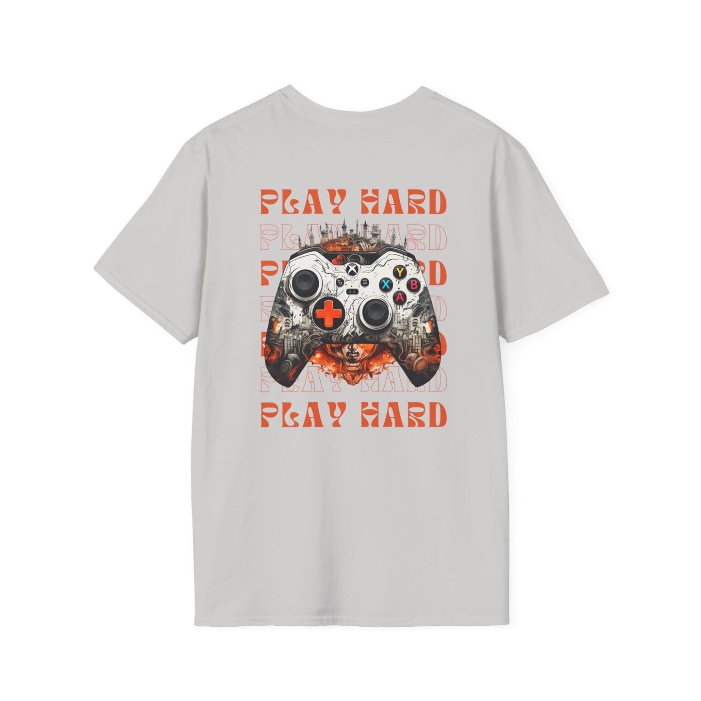 Unleash Your Inner Gamer with Our “Play Hard” Unisex Softstyle T-Shirt