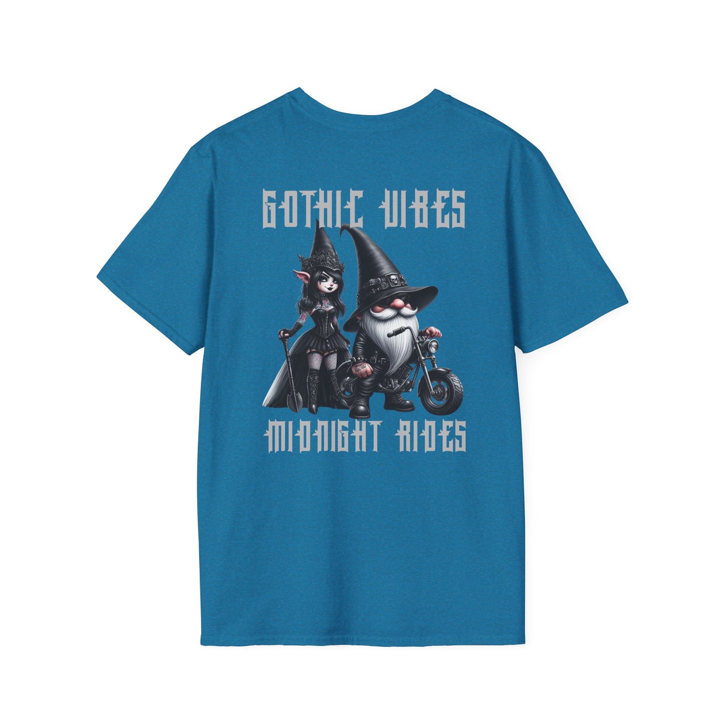 “Gothic Vibes, Midnight Rides” Unisex Softstyle T-Shirt