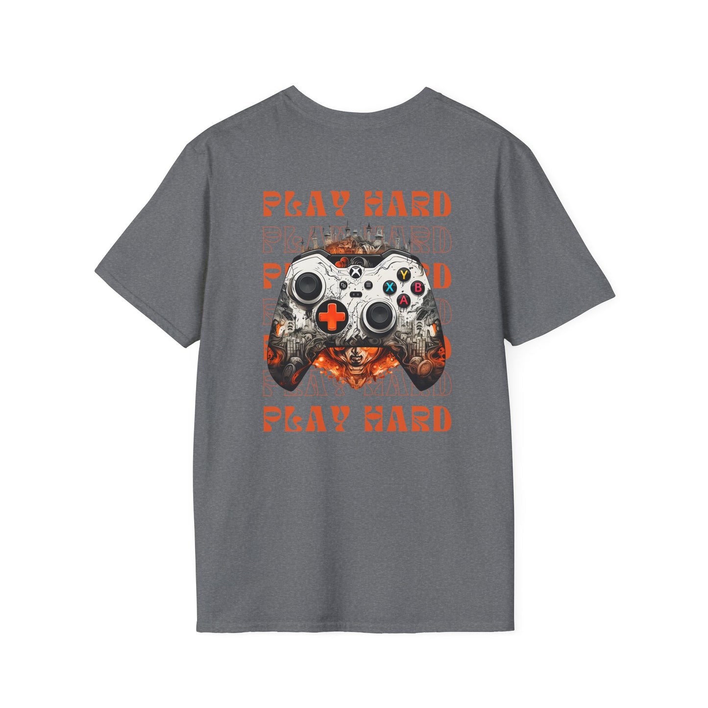 Unleash Your Inner Gamer with Our “Play Hard” Unisex Softstyle T-Shirt