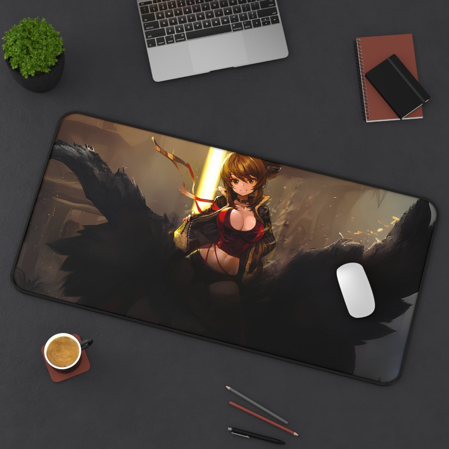 Crimson Valor Gaming Desk Mat