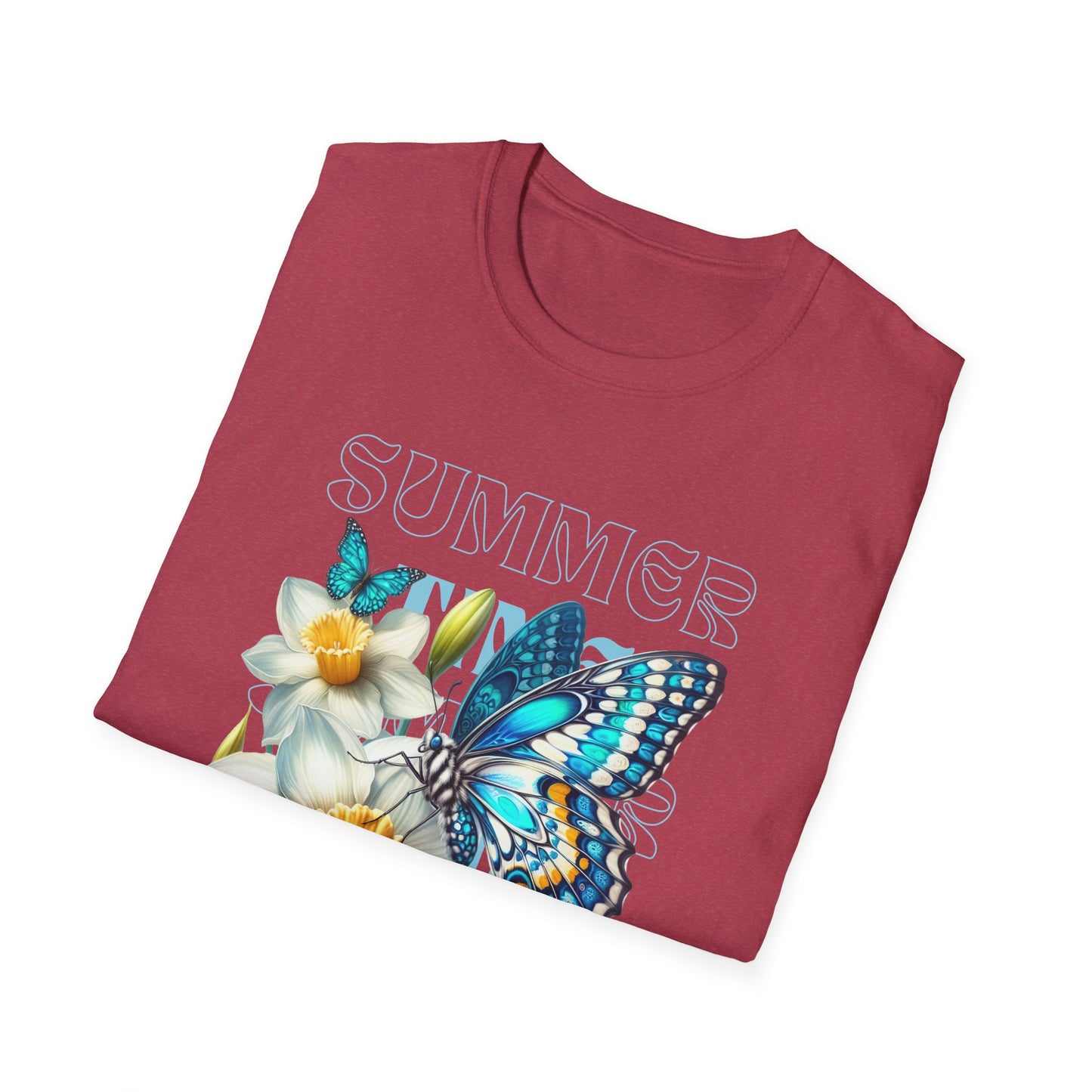 Celebrate the Joy of Summer with Our Butterfly Blooms Unisex Softstyle T-Shirt