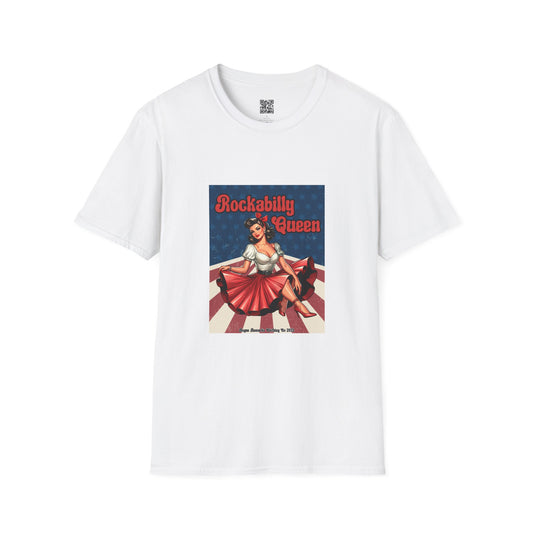 Rockabilly Queen Unisex Softstyle T-Shirt - Retro Vintage Design