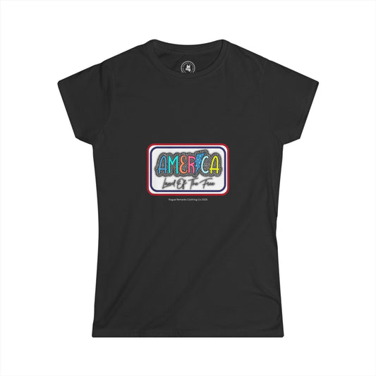 Land of the Free – Patriotic Patch Style Women's Tee