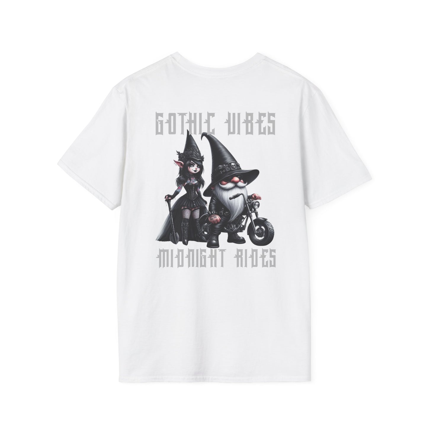 “Gothic Vibes, Midnight Rides” Unisex Softstyle T-Shirt