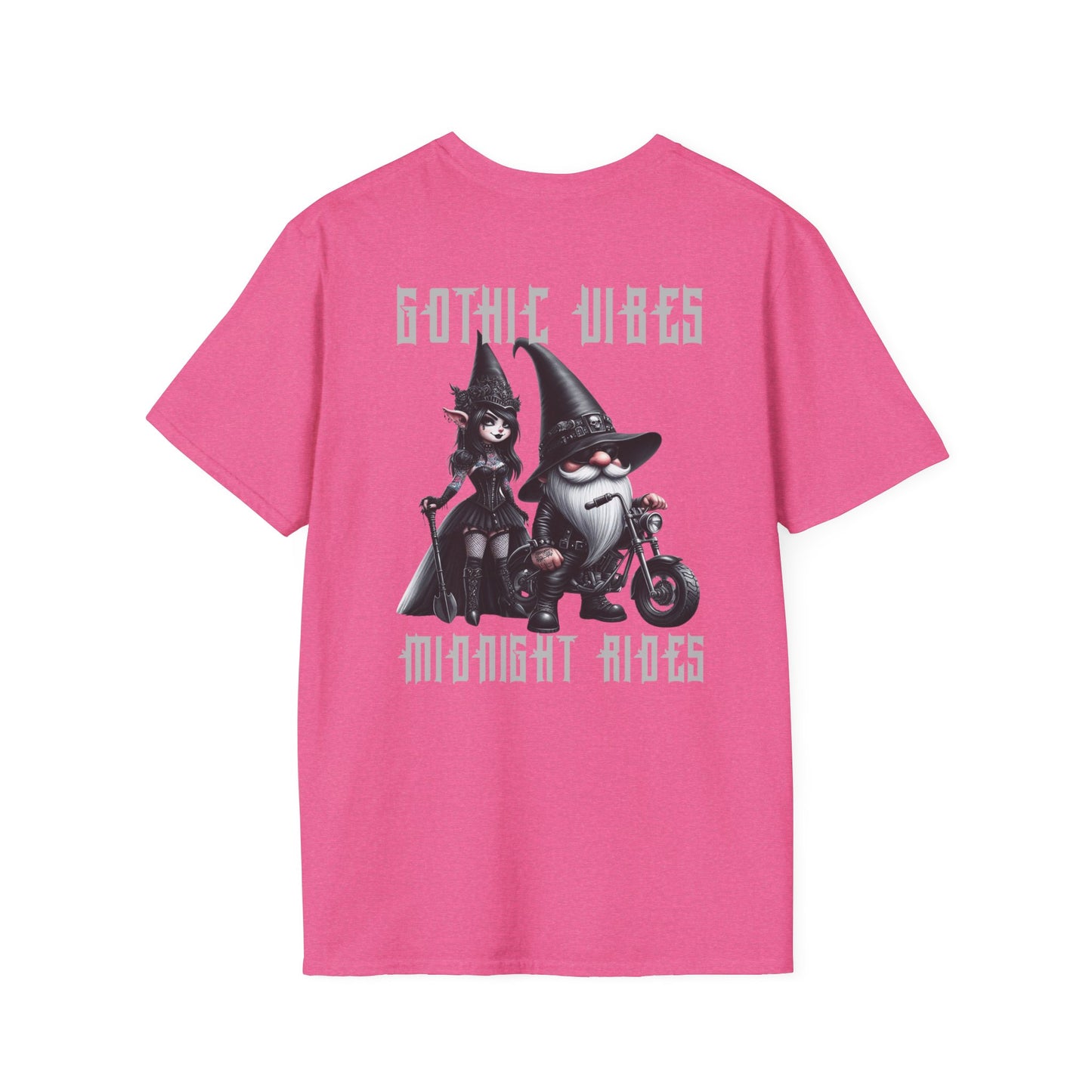 “Gothic Vibes, Midnight Rides” Unisex Softstyle T-Shirt