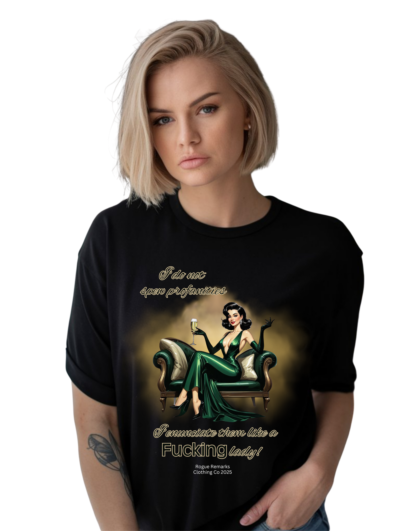I do not spew profanities, I enunciate them… like a F*cking lady. Women's Softstyle Tee