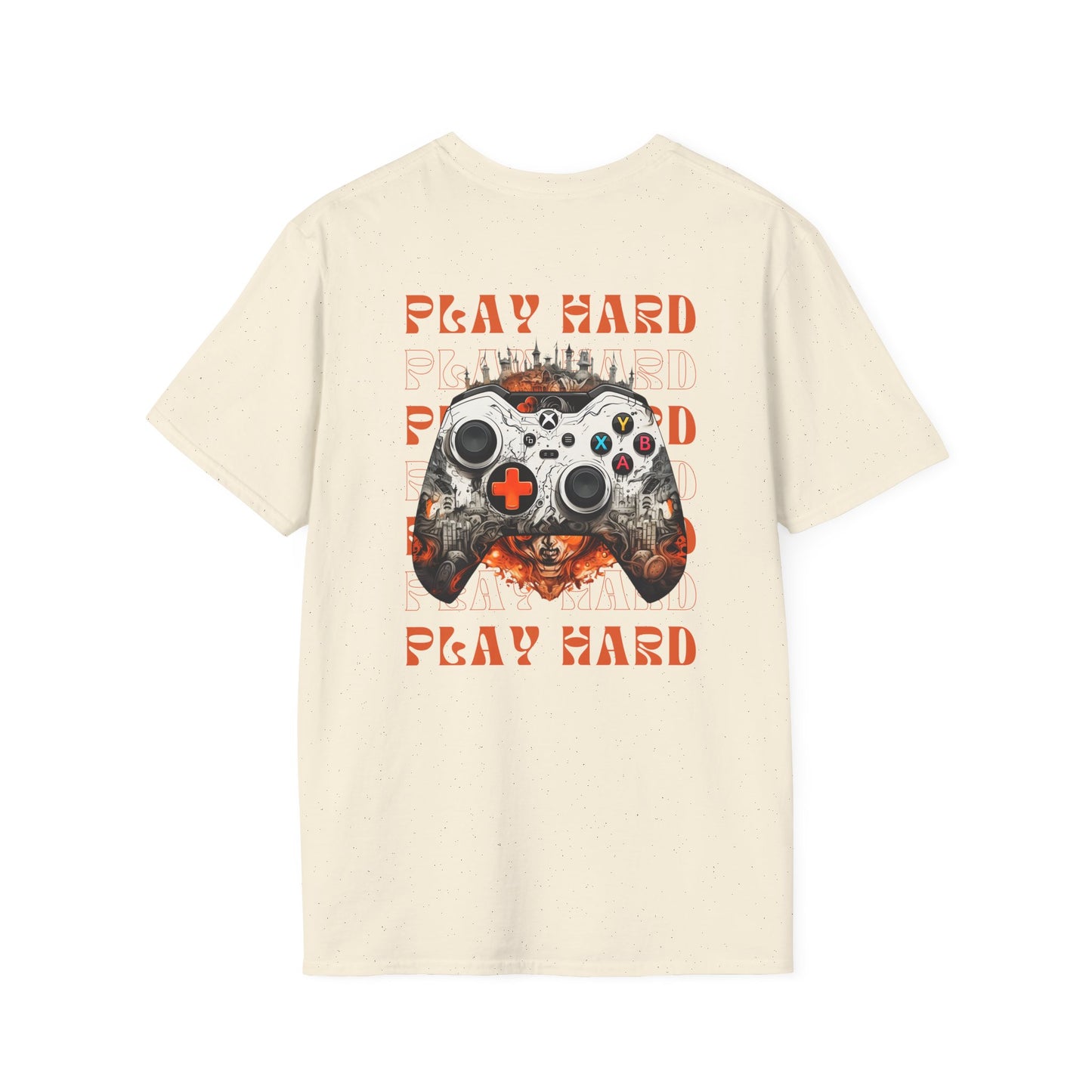 Unleash Your Inner Gamer with Our “Play Hard” Unisex Softstyle T-Shirt
