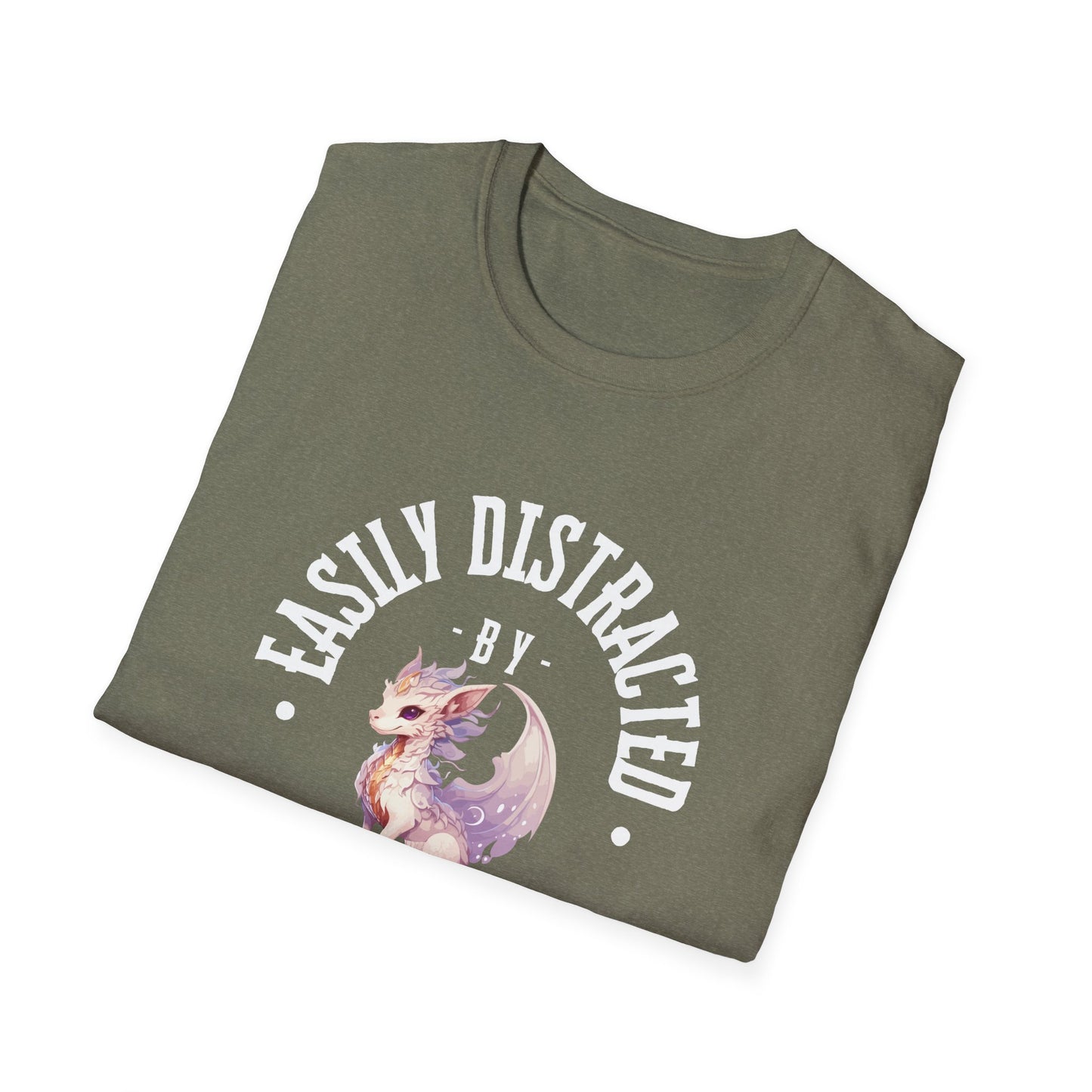 Easily Distracted by Dragons Unisex Softstyle T-Shirt