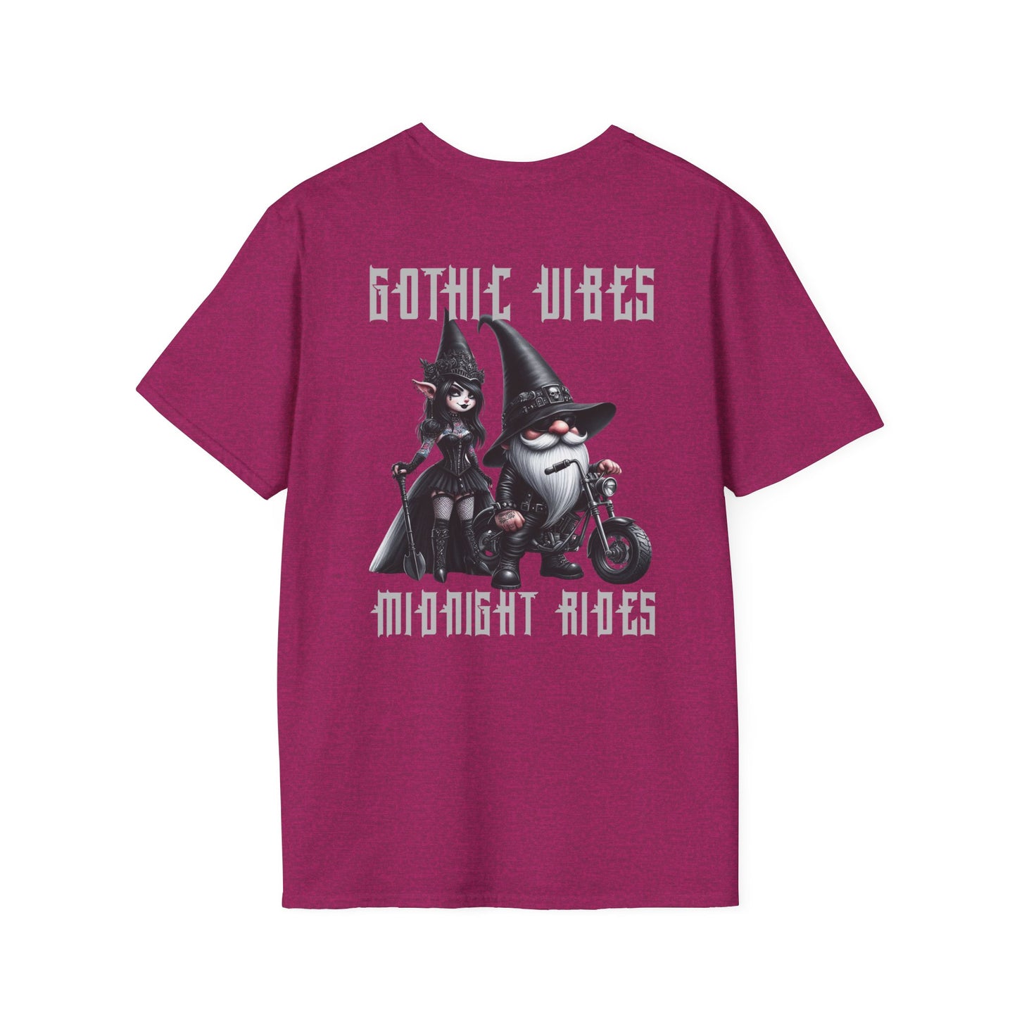 “Gothic Vibes, Midnight Rides” Unisex Softstyle T-Shirt