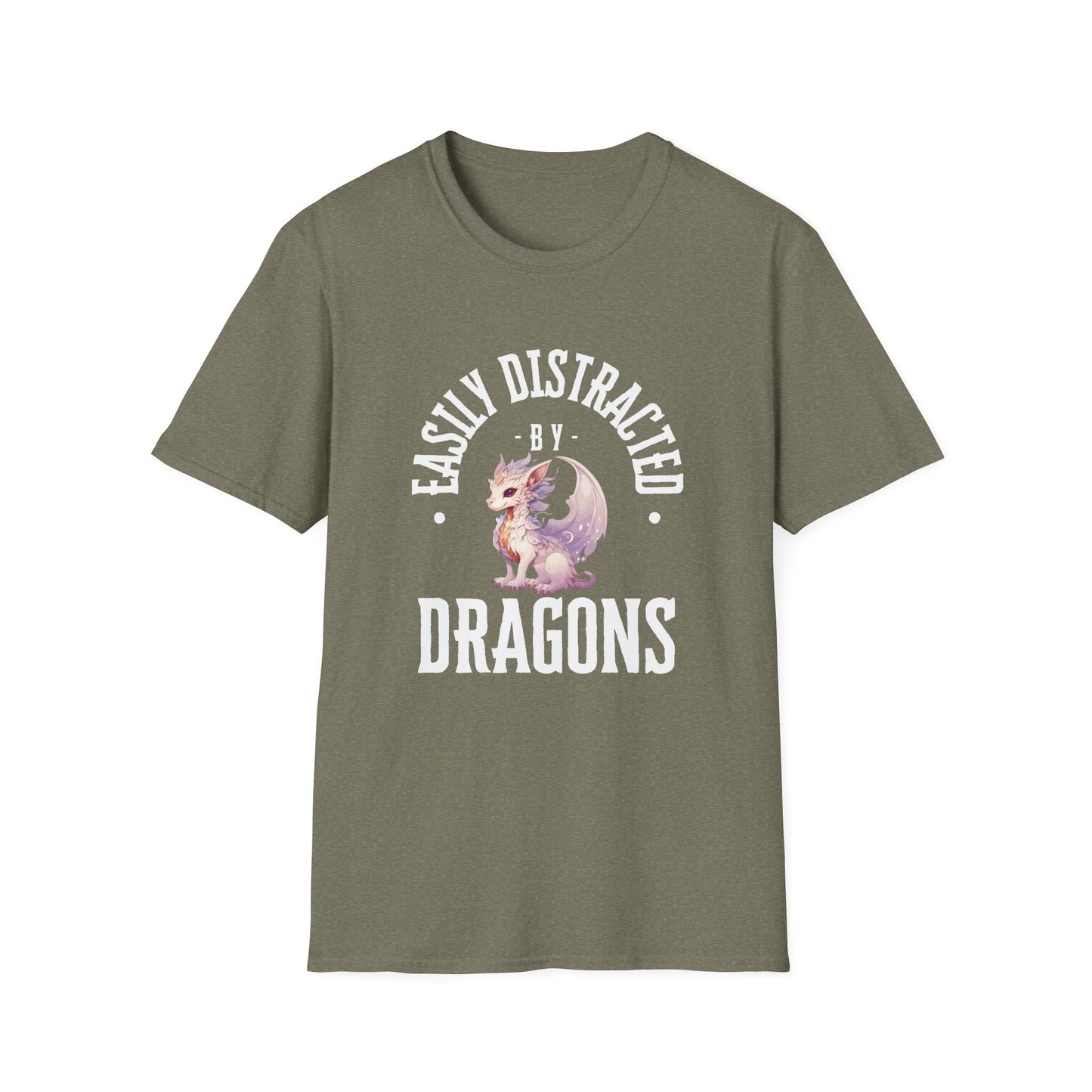 Easily Distracted by Dragons Unisex Softstyle T-Shirt