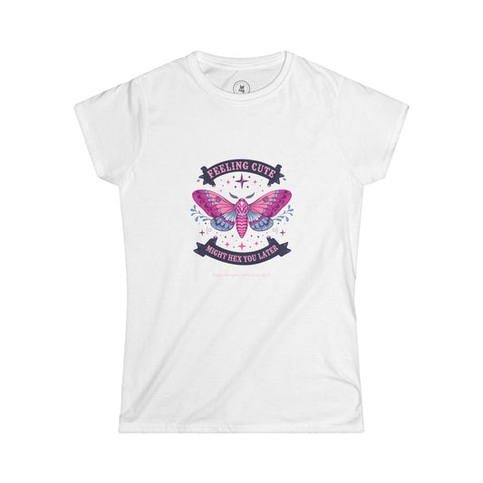 Cute Butterfly Women's Softstyle Tee, Feel Cute Shirt, Gift for Her, Casual Tee, Spring Fashion, Everyday Wear