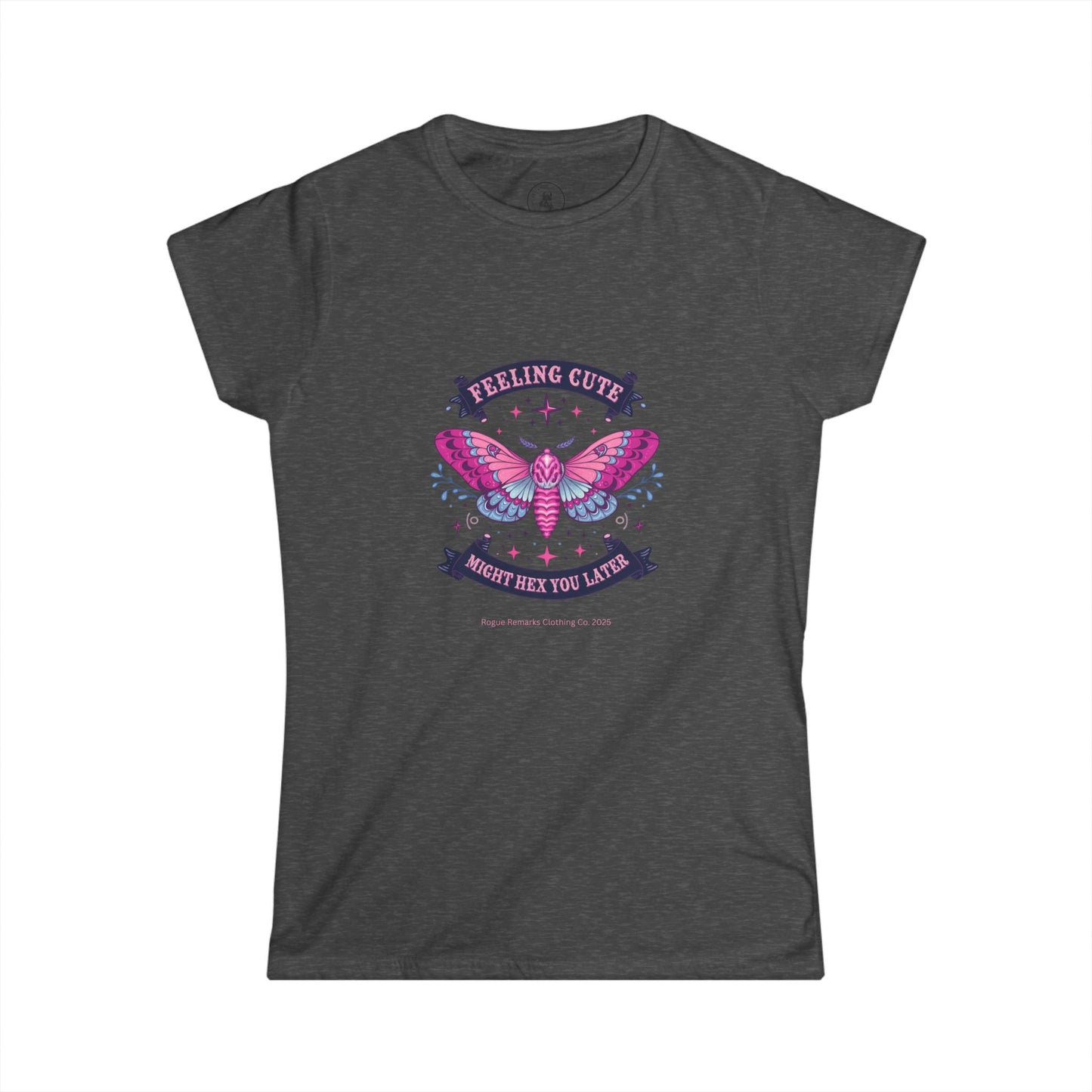 Cute Butterfly Women's Softstyle Tee, Feel Cute Shirt, Gift for Her, Casual Tee, Spring Fashion, Everyday Wear