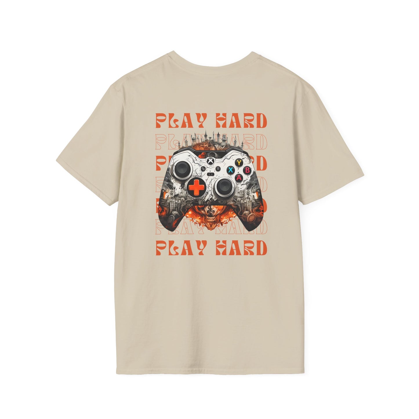 Unleash Your Inner Gamer with Our “Play Hard” Unisex Softstyle T-Shirt