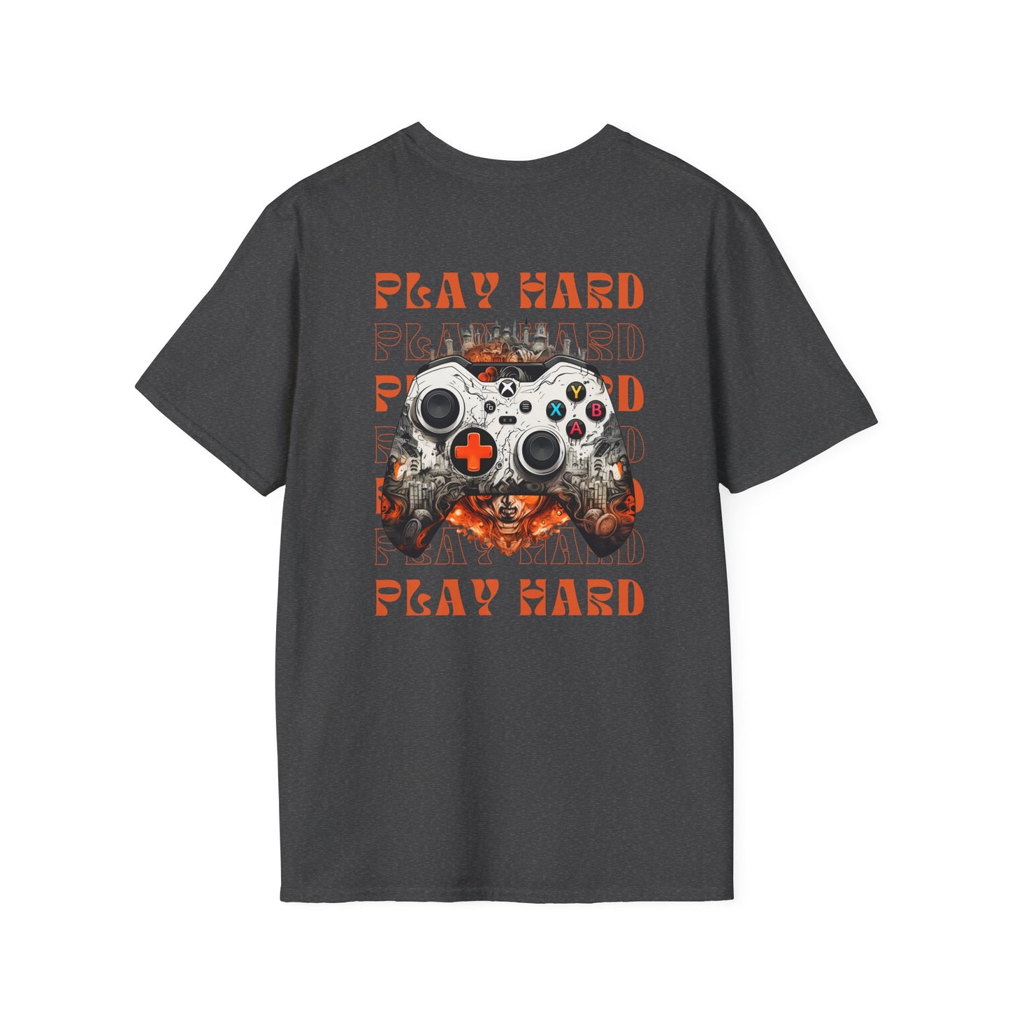 Unleash Your Inner Gamer with Our “Play Hard” Unisex Softstyle T-Shirt