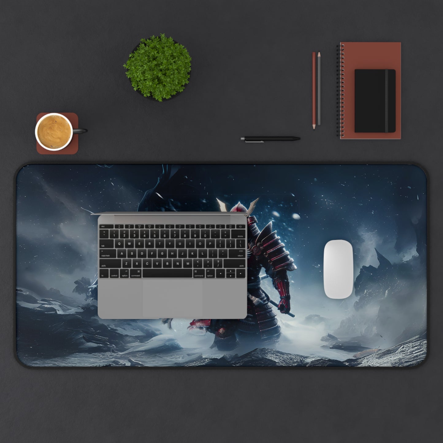 Crimson Resolve Gaming Desk Mat