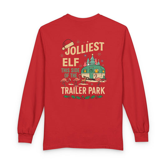 Jolliest Elf Trailer Park Long Sleeve Tee
