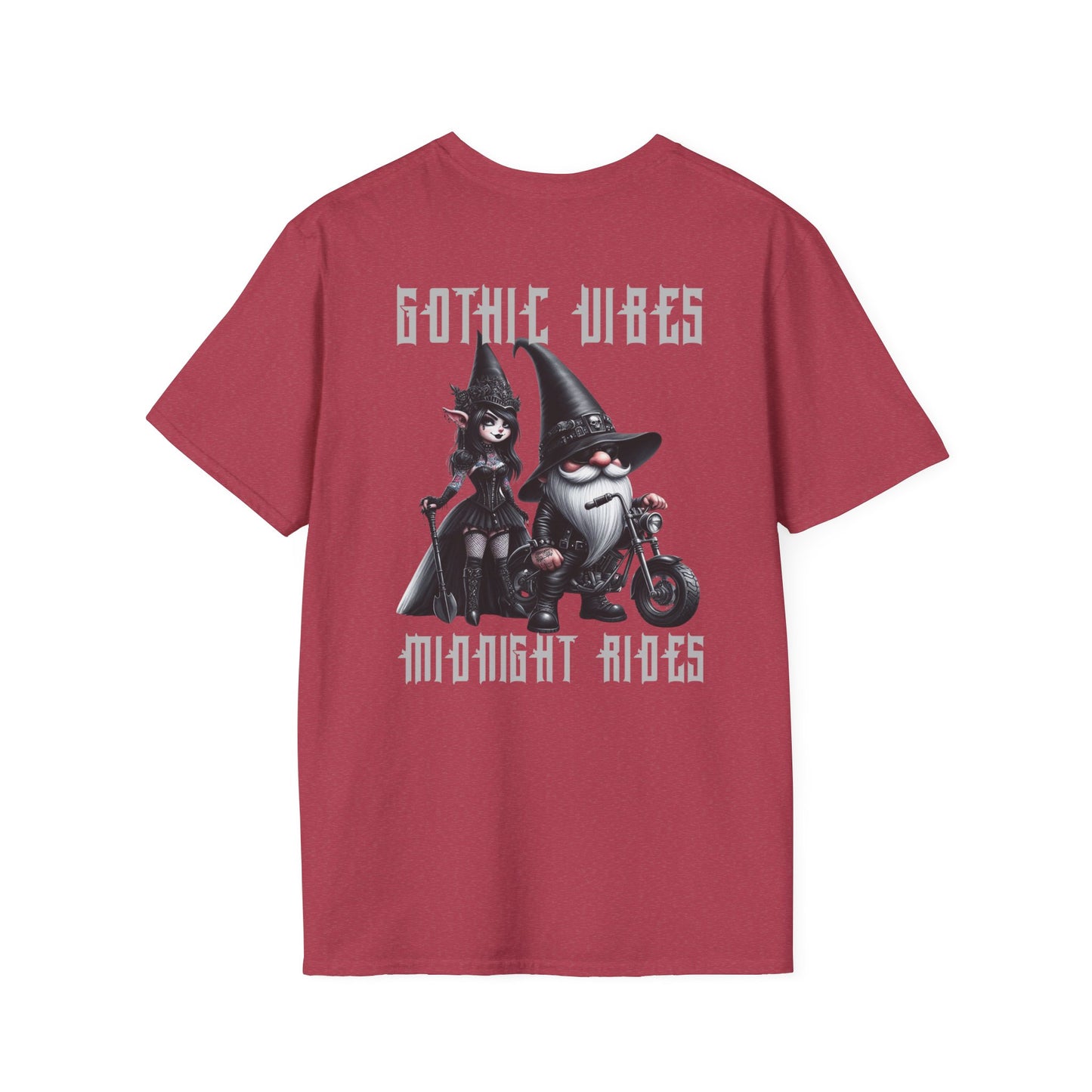 “Gothic Vibes, Midnight Rides” Unisex Softstyle T-Shirt